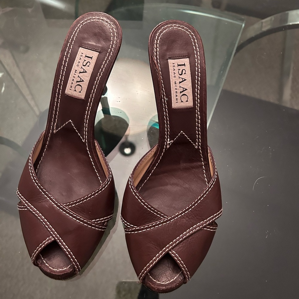 Brown Isaac, Isaac Mizrahi mules.